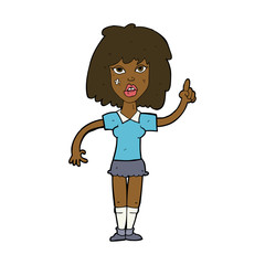 cartoon tough woman with idea