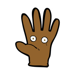 cartoon hand with eyes
