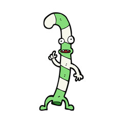 cartoon dancing christmas candy cane