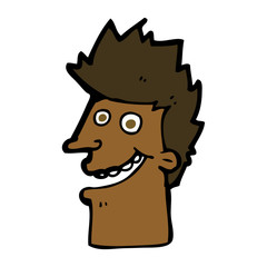 cartoon happy man face