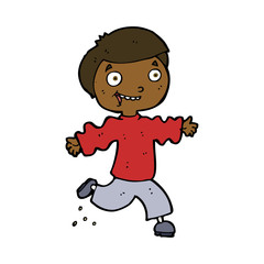 cartoon excited boy