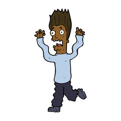 cartoon terrified man