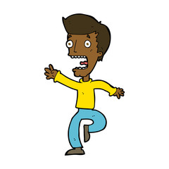 cartoon terrified man