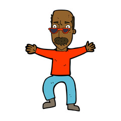 cartoon old man waving arms