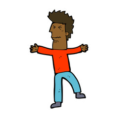 cartoon stressed man