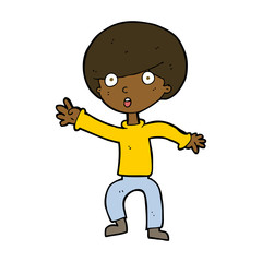 cartoon panicking boy