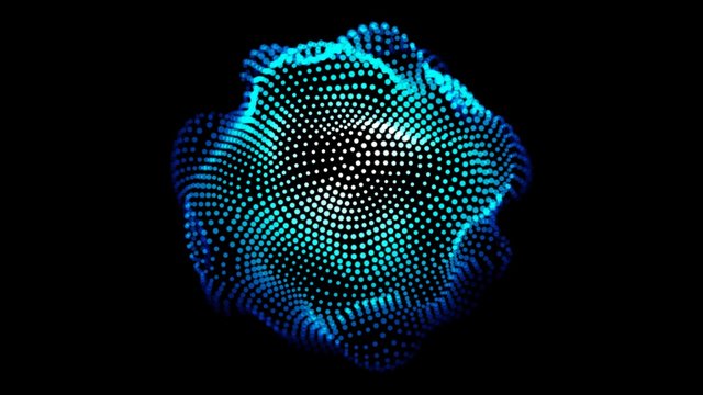 Blue distorted sphere animation