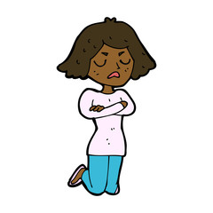 cartoon annoyed woman