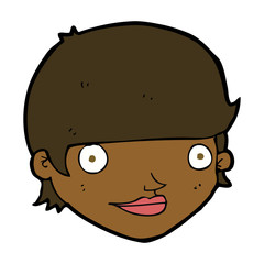 cartoon happy female face