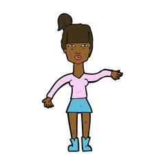 cartoon woman making dismissive gesture