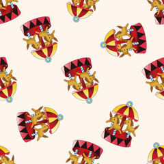 Amusement park facilities , cartoon sticker icon