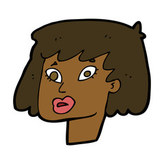 cartoon pretty female face