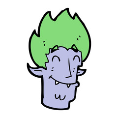 cartoon happy vampire head
