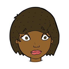 cartoon worried female face