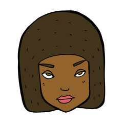 cartoon annoyed female face