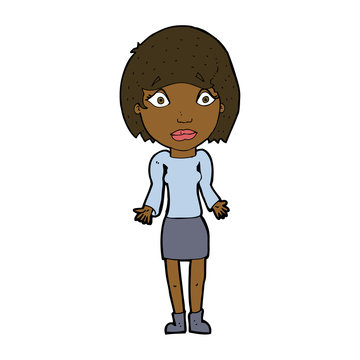 recommend clip art: cartoon woman shrugging shoulders