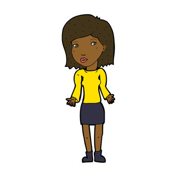 recommend clip art: cartoon woman shrugging shoulders