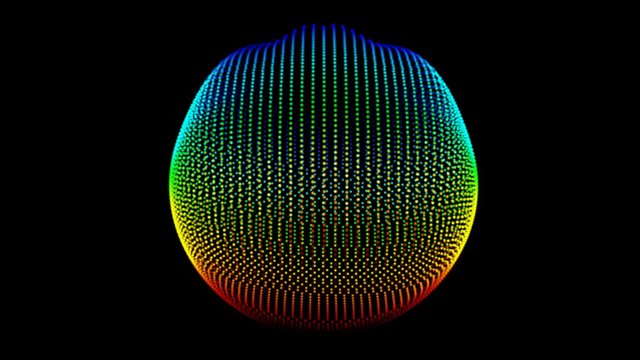 RGB distorted sphere animation
