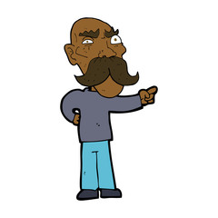 Fototapeta premium cartoon annoyed old man pointing