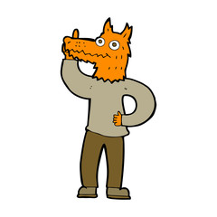 cartoon fox man with idea
