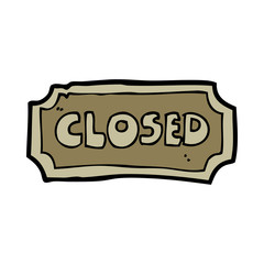 cartoon closed sign