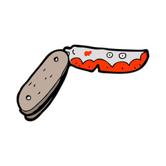 cartoon bloody folding knife