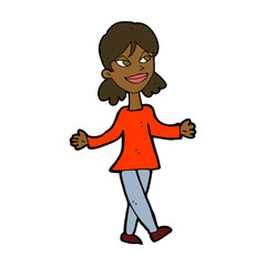 cartoon woman with no worries