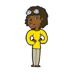 cartoon aviator woman