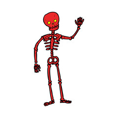 cartoon waving skeleton