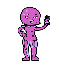 cartoon female astronaut