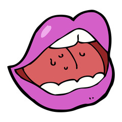 Obraz premium cartoon pink mouth