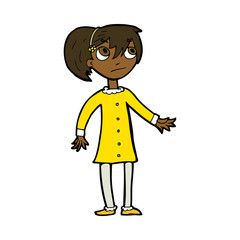 cartoon worried girl