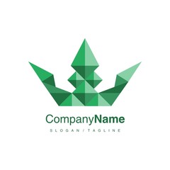 Obraz premium Crown logo icon vector