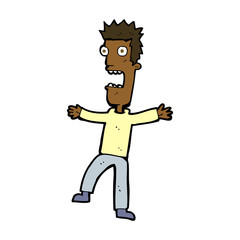 cartoon terrified man