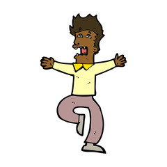 cartoon terrified man