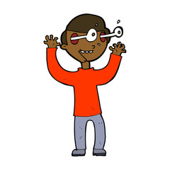 cartoon man with popping out eyes