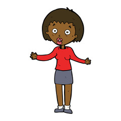 cartoon woman making excuses