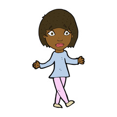 cartoon surprised woman