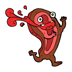 rare steak cartoon character