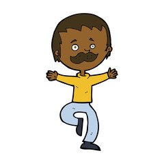 Fototapeta premium cartoon dancing man with mustache
