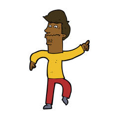 cartoon worried man pointing