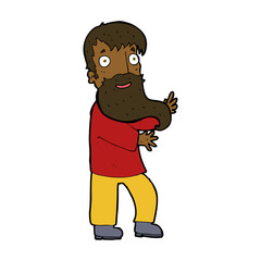 cartoon excited bearded man