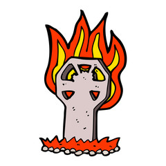 cartoon spooky grave