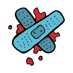 cartoon bloody medical plaster