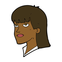 cartoon serious woman