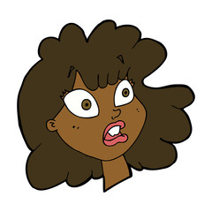 cartoon shocked female face