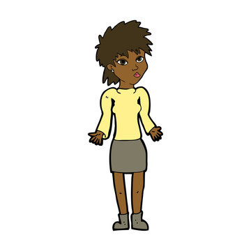 recommend clip art: cartoon woman shrugging shoulders