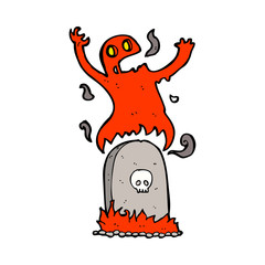 cartoon ghost rising from grave
