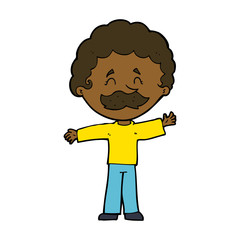 cartoon boy with mustache