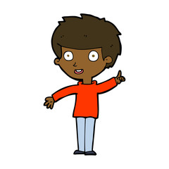 cartoon boy with idea